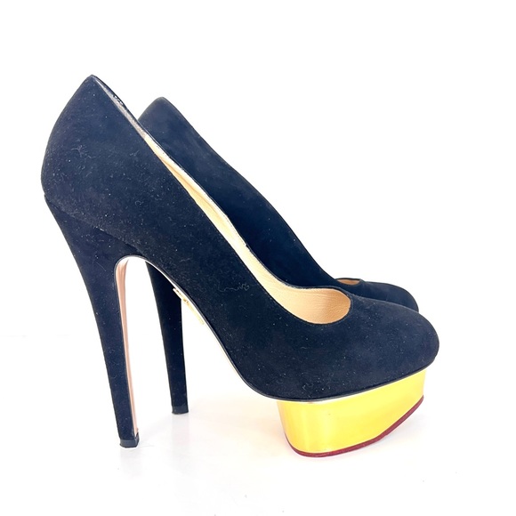 CHARLOTTE OLYMPIA DOLLY Suede Pumps - Picture 3 of 7